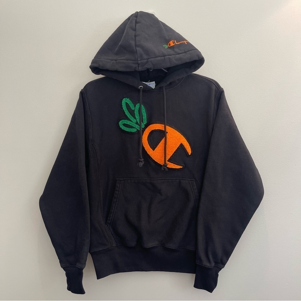 Champion Carrots Reverse Weave Pullover Men's Size S Black Big C Logo
